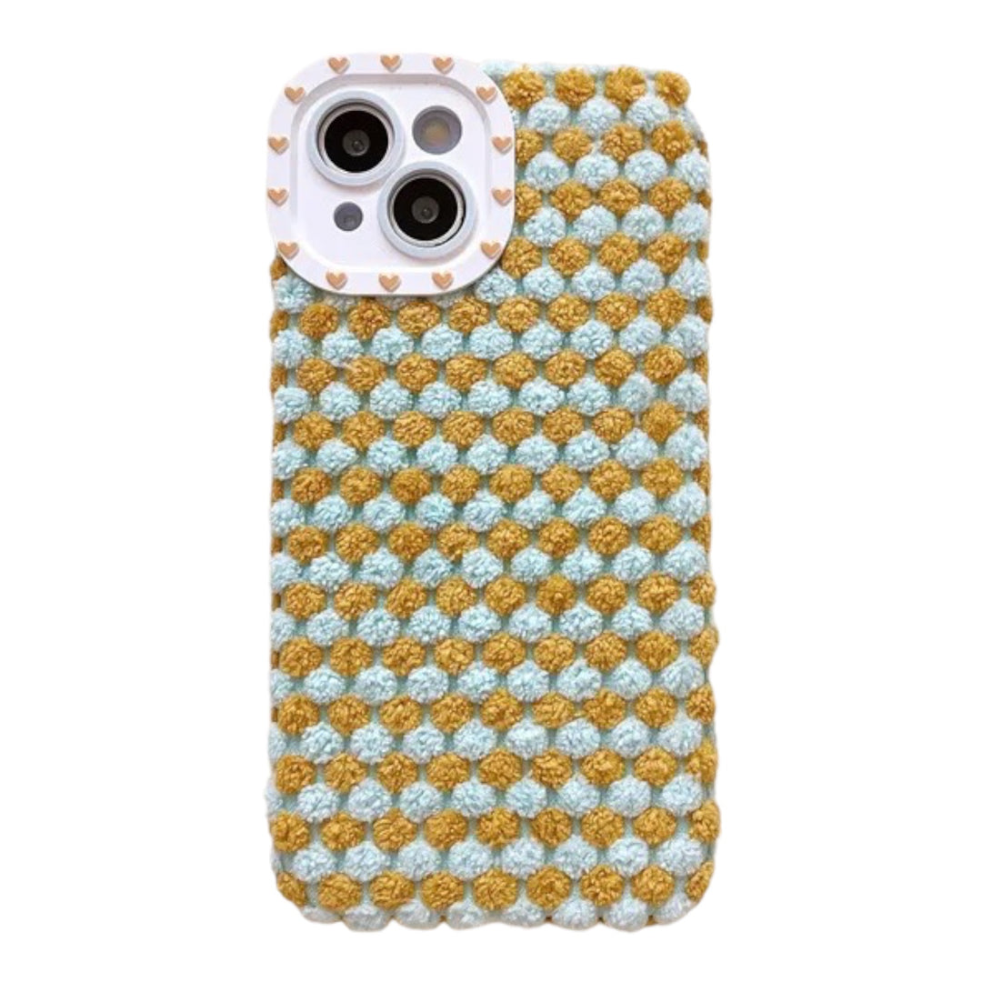 Gepunktete Stoff 3D Herz Hülle/Case für iPhone 16, 16 Plus, 16 Pro, 16 Pro Max, 16e, 15, 15 Plus, 15 Pro, 15 Pro Max, 14, 14 Plus, 14 Pro, 14 Pro Max, 13, 13 Pro, 13 Pro Max, 13 Mini, 12, 12 Pro, 12 Pro Max, 12 Mini, SE, 11, 11 Pro, 11 Pro Max | ZITOCASES®