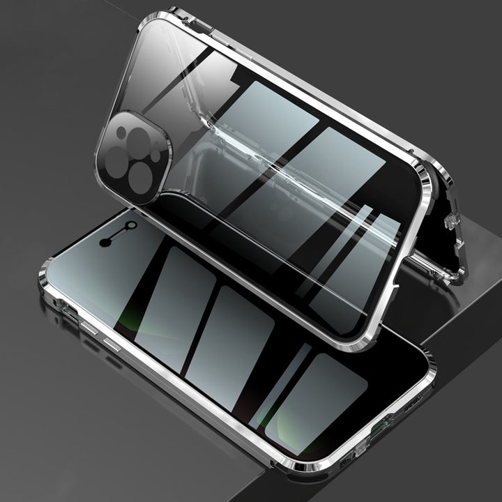 360° [SICHTSCHUTZ 9H-Glas] Aluminium Vollschutz Hülle/Case für iPhone 16, 16 Plus, 16 Pro, 16 Pro Max, 15, 15 Plus, 15 Pro, 15 Pro Max, 14, 14 Plus, 14 Pro, 14 Pro Max, 13, 13 Pro, 13 Pro Max, 13 Mini, 12, 12 Pro, 12 Pro Max, 12 Mini, SE, 11 | ZITOCASES®