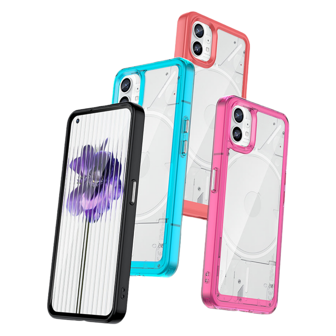 Transparente Silikon/Plastik Hülle/Case mit buntem Rahmen für Nothing Phone (3a), (3a) Pro, (2), (2a), (2a) Plus, (1), CMF Phone 1 | ZITOCASES®