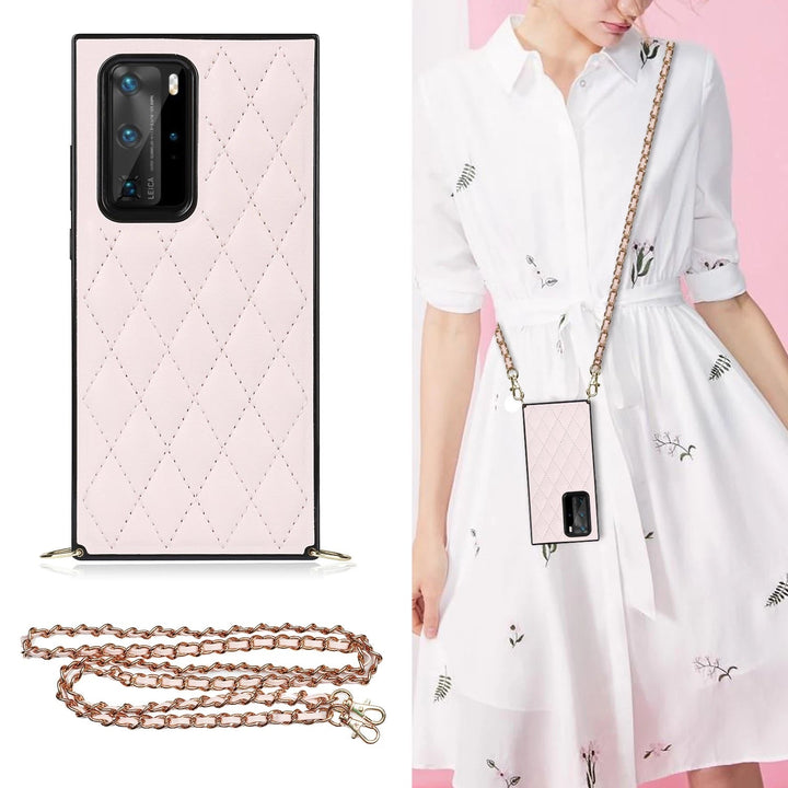 Karierte Kunstleder Hülle/Case zum Umhängen (Inkl. Edelstahl Kordel) für Huawei Nova-Serie | ZITOCASES®