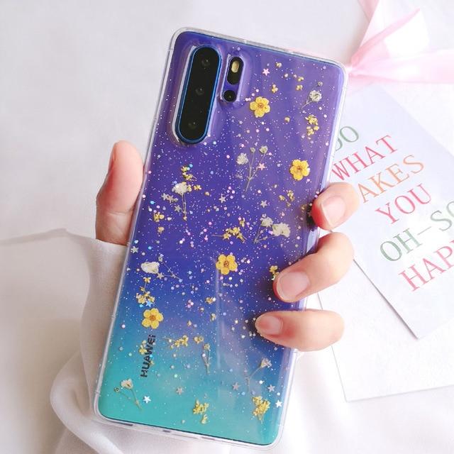 Gepresste Blumen-Blüten Hülle/Case für Huawei Pura 70, 70 Pro, 70 Ultra, P60 Pro, P50, P50 Pro, P30, P30 Pro, P20, P20 Pro, Mate 60 Pro, 50 Pro, 40 Pro, Nova 12s, 12i, 12 SE | ZITOCASES®