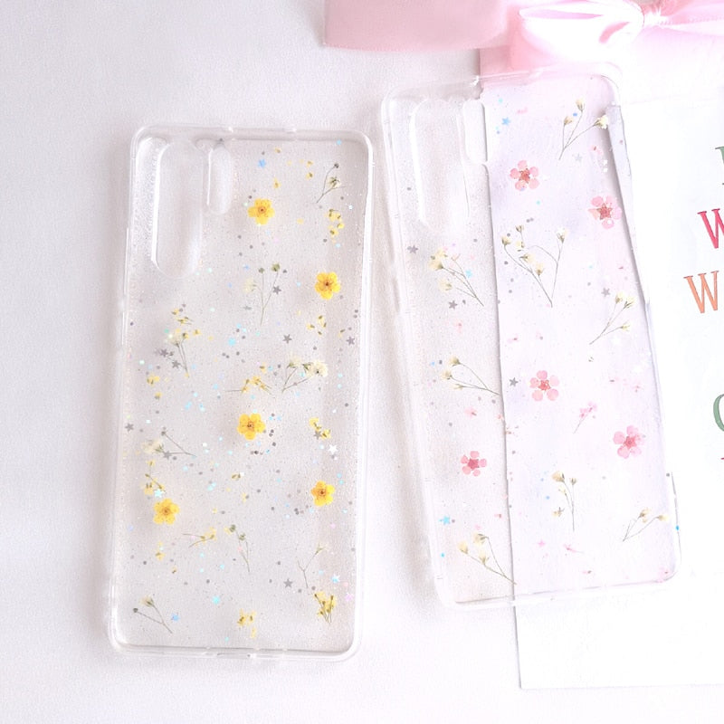 Gepresste Blumen-Blüten Hülle/Case für Huawei Pura 70, 70 Pro, 70 Ultra, P60 Pro, P50, P50 Pro, P30, P30 Pro, P20, P20 Pro, Mate 60 Pro, 50 Pro, 40 Pro, Nova 12s, 12i, 12 SE | ZITOCASES®