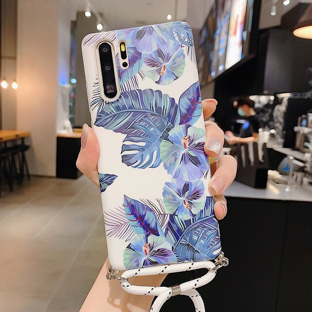 Blumen Motiv Soft Hülle/Case zum Umhängen (Inkl. Kordel) verschiedene Farben für Huawei Nova-Serie | ZITOCASES®