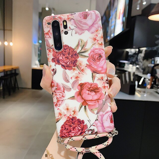 Blumen Motiv Soft Hülle/Case zum Umhängen (Inkl. Kordel) verschiedene Farben für Huawei Pura 70, 70 Pro, 70 Ultra, P60 Pro, P50, P50 Pro, P40, P40 Pro, P30, P30 Lite, P30 Pro, P20, P20 Lite, P20 Pro, Mate 60 Pro, 50 Pro, 40 Pro, Nova 12s, 12i, 12 SE | ZITOCASES®