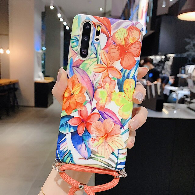 Blumen Motiv Soft Hülle/Case zum Umhängen (Inkl. Kordel) verschiedene Farben für Huawei Nova-Serie | ZITOCASES®