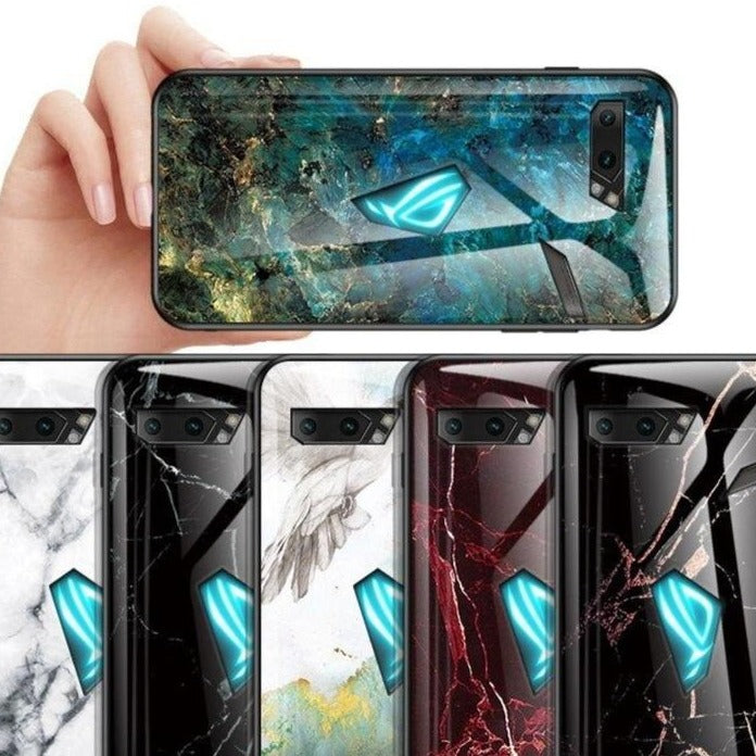 Marmor Optik Panzerglas Hülle/Case verschiedene Motive für Asus ROG Phone 9, 9 Pro, 8, 8 Pro, 7 Ultimate, 7, 6D, 6D Ultimate, 6, 6 Pro, 5s, 5s Pro, 5, 5 Ultimate, 3 | ZITOCASES®