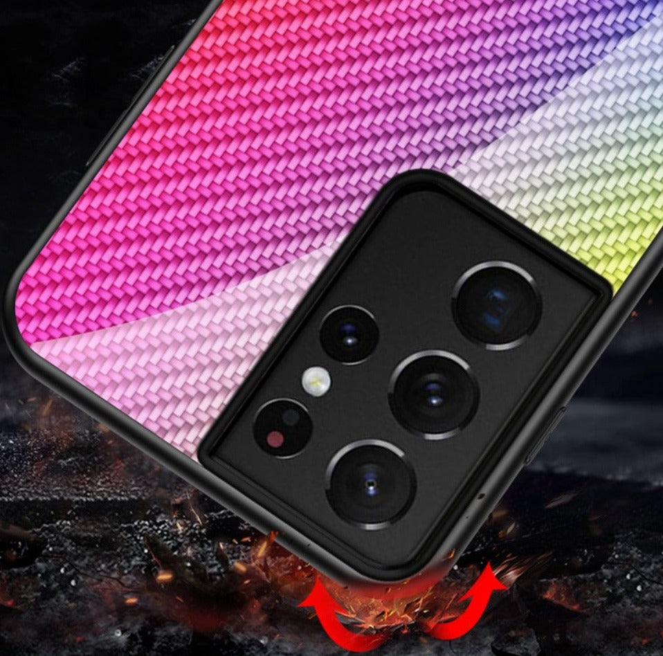 Carbon Panzerglas Hülle/Case für Samsung Galaxy A14, A51, A52, A54, A71, A72 | ZITOCASES®